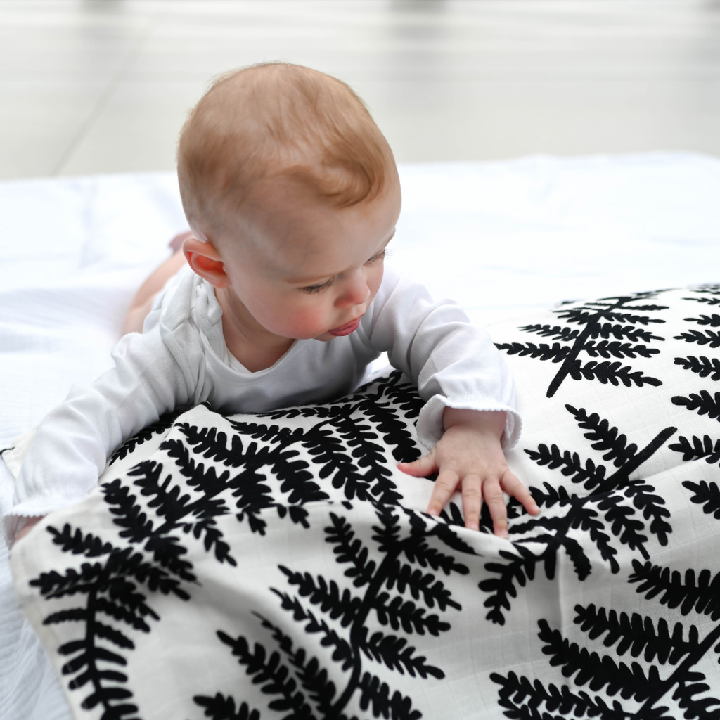 3-PACK PLANT PRINT MUSLINS - for newborn to 4 month old babies